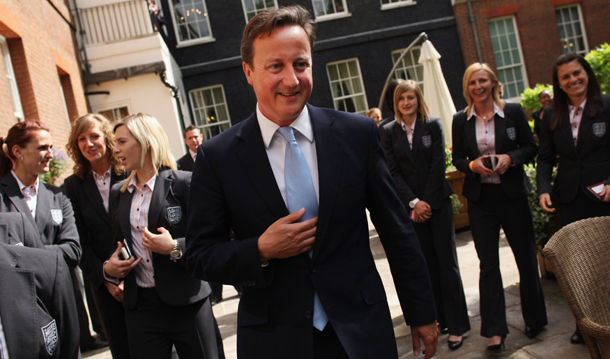 David Cameron welcomed the England Women's team into the garden of No.10 Downing Street